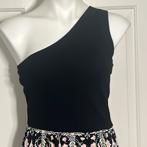 RACHEL Rachel Roy Casual One-Shoulder Maxi Dress Black & floral Size M - Picture 3 of 15